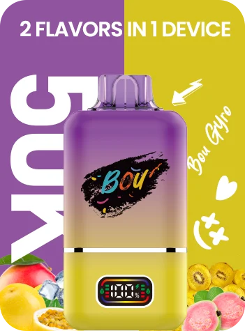 Bou Gyro 50.000 caladas – vaper desechable dos sabores en uno: Passion Fruit Mango Ice y Kiwi Guava Passionfruit