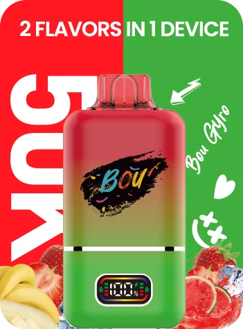 Bou Gyro 50.000 caladas – vaper desechable dos sabores en uno: Strawberry Banana y Strawberry Watermelon